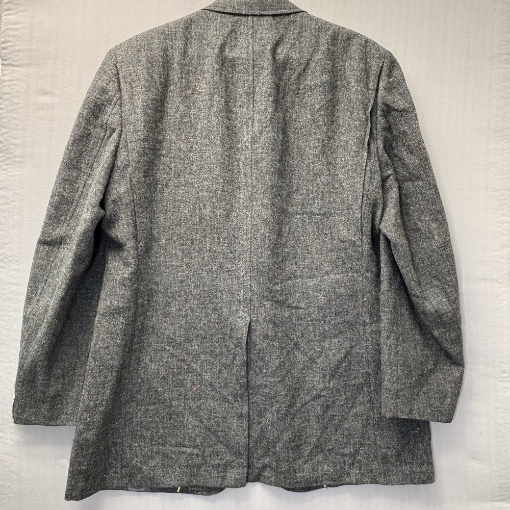 Vintage Austin Reed Wool Tweed Blazer Mens 42R Grey Flecked Sport Coat USA Made - Picture 3 of 16